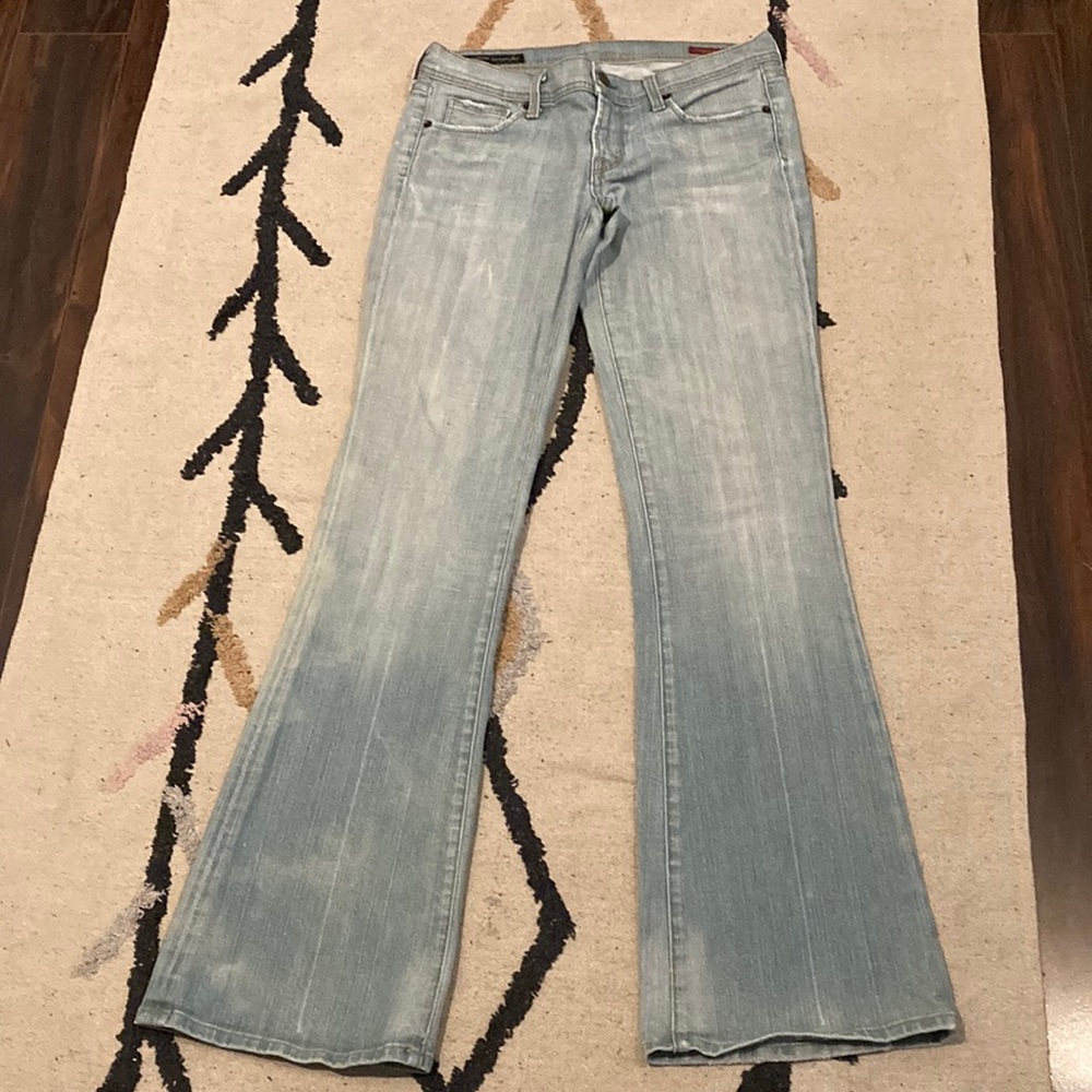 Citizens of Humanity Ingrid, Stretch Low Waist Flair Jeans,Made in USA- Size 28)